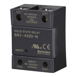 Solid state relay, Single phase, Input 90-240VAC, Load 48-480VAC, 20A, Zero cross (Old# SR1-4420)
