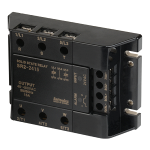 Solid state relay, 3-Phase(2-Pole), Input 24VAC, Load 48-480VAC, 15A, Zero Cross