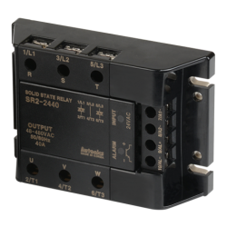 Solid state relay, 3-Phase(2-Pole), Input 24VAC, Load 48-480VAC, 40A, Zero Cross