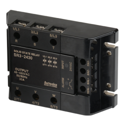 Solid state relay, 3-Phase(3-Pole), Input 24VAC, Load 48-480VAC, 30A, Zero Cross