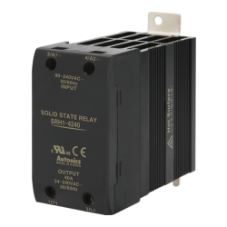 Solid state relay, Slim heatsink, Single phase, Input 90-240VAC, Load 24-240VAC, 40A, Zero cross (Old# SRH1-4240)