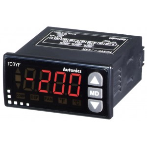Temp Control, W72 x H36mm, 3 digit display, relay output, Compressor output, RTD, 100-240 VAC
