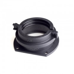 Tube connector, straight flange, Tube #56, 96x81mm flange, Ø93xL39.2mm size, Black