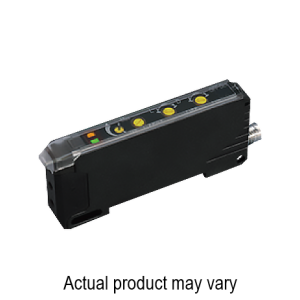 Fiber amplifier sensor, IP66, Red LED, Potentiometer, PNP, 12 - 24VDC, 2m cable
