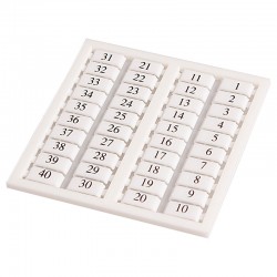 Marking Tags, 4.5x10mm, 1 to 40/sheet, 10 sheets package, Use with SDU(SPE)2.5 to SDU(PSE)10 series