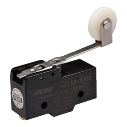 Limit Switch, 49.2x24.2x17.45mm Plastic (Phenol) body, 1 NO & NC w/ snap action, 20mm dia roller lever actuator