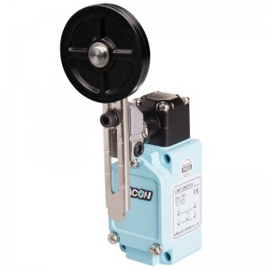 Limit Switch, 68.7x40x42mm Al die-casting body w/ PG13.5 Cable gland, IP67, 1 NO & 1 NC w/ Snap action, Adjustable 50mm rubber Roller lever actuator