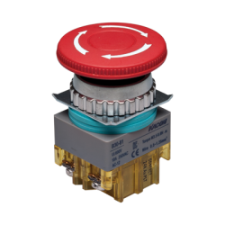 30mm E-Stop Switch, IP63, Turn-to-release, Red 40mm Round Head, 110V 16A, 1NO 1NC