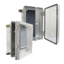 BC-CTP-507025 Plastic Enclosure W20.87 x L28.74 x D10.04 Size PC Gray Body & PC Clear Cover UL P Type for Molded Hinge & Stainless Steel Latch IP67 