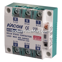 Solid state relay, Over temperature alarm, Three phase, Zerocross, Input 90-240VAC, Load Voltage 90-240VAC, 60A
