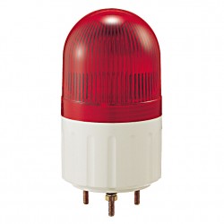 Beacon strobe light, 66mm red lens, Stud mount, Xenon bulb, 110V AC 6W