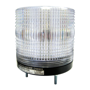 Beacon signal light, 115mm clear lens, Triple flashing, Stud mount, High intensity LED, 12-24 VDC