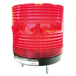 Beacon signal light, 115mm red lens, Triple flashing, Stud mount, High intensity LED, 12-24 VDC
