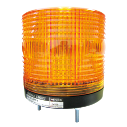 Beacon signal light, 115mm yellow lens, Triple flashing, Stud mount, High intensity LED, 12-24 VDC