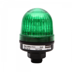 Beacon steady & flash light, 56mm green lens, 20mm hole direct mounting, LED, 12V DC/AC
