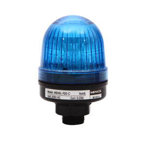 Beacon steady & flash light, 56mm blue lens, 20mm hole direct mounting, LED, 110V AC