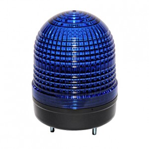 Beacon strobe light, 86mm blue lens, Stud mount, Xenon bulb, 110V AC 6W, IP65