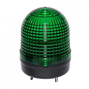 Beacon strobe light, 86mm green lens, Stud mount, Xenon bulb, 110V AC 6W, IP65