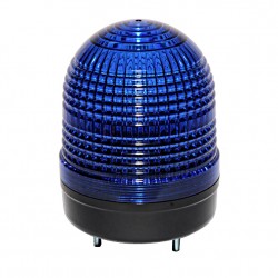 Beacon strobe light, 86mm blue lens, Stud mount, Xenon bulb, 12-24V AC/DC 3W, IP65