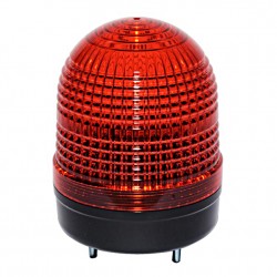 Beacon strobe light, 86mm red lens, Stud mount, Xenon bulb, 12-24V AC/DC 3W, IP65