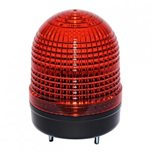Beacon strobe light, 86mm red lens, Stud mount, Xenon bulb, 12-24V AC/DC 3W, IP65