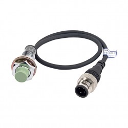 Autonics Proximity Sensor, 8mm Sensing, M12 Round, Non-Shielded, NPN NO, 3 Wire, Pig tail connector, 10-30 VDC